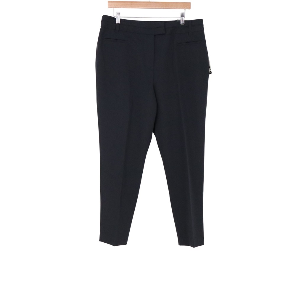 Larry Levine Trousers Womens 14W Ankle Slim Leg Deep Navy New